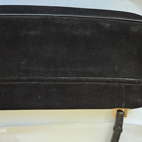 Gucci suede bag with black wood handle - Picture 7 of 10